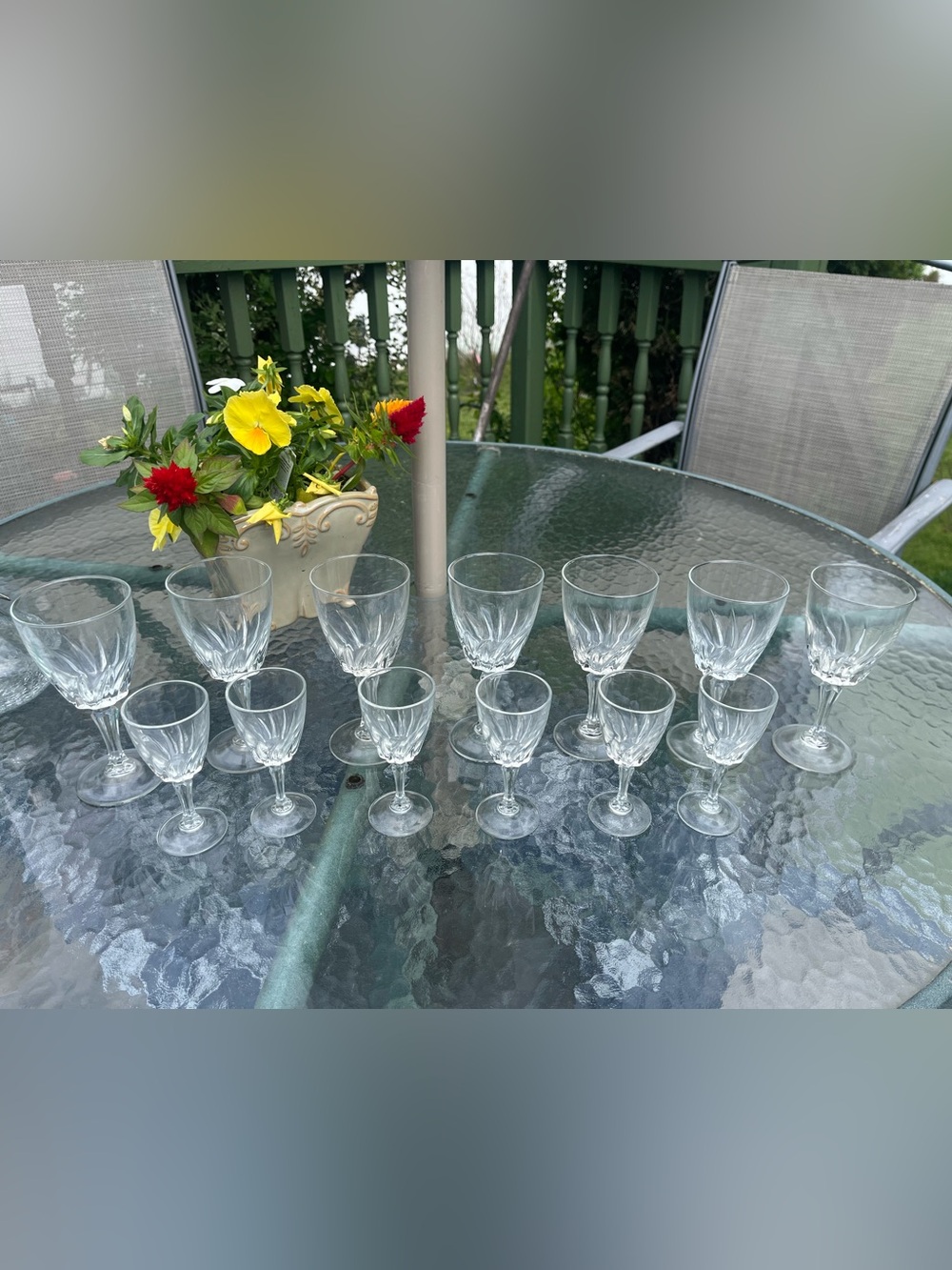 13pc Cristal d'Arques France Crystal Stemware Set - Durand Swirl Pattern